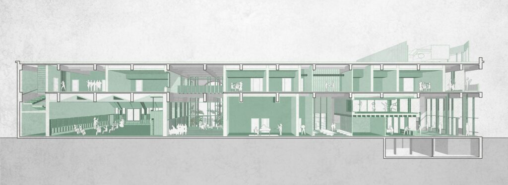 Leonard Daniel Printing House redevelopment project, combining historic preservation with contemporary functionality and public engagement.