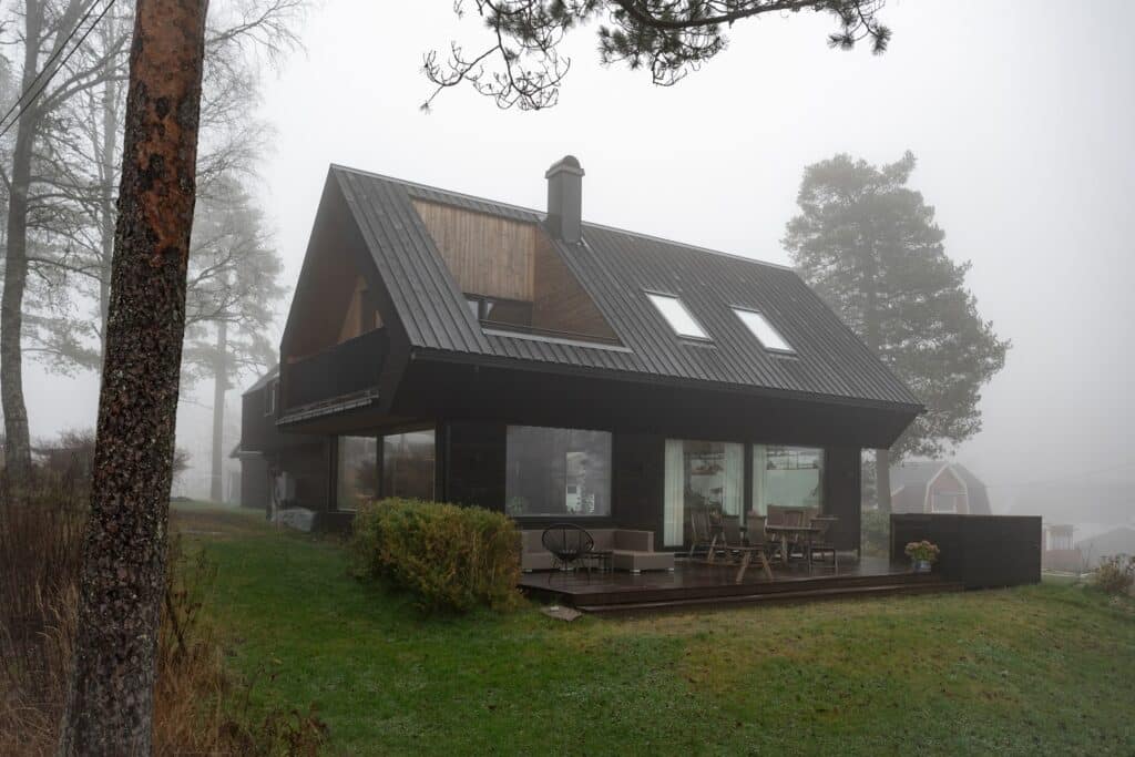 The new house in Solem Forest built on old foundations with a northeast extension