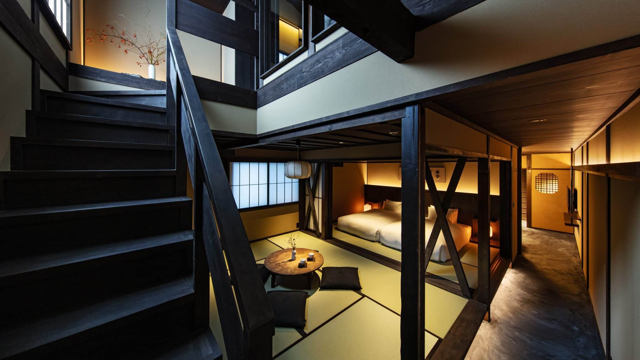 Studio Aluc renovation of a Kyoto machiya as a renewed short-stay townhouse model