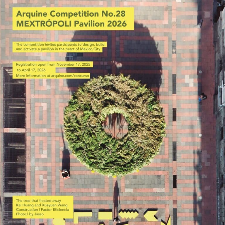 Site context or promotional image for the Arquine Competition No.28 MEXTRÓPOLI Pavilion 2026 architectural contest in Mexico City’s Historic Center.