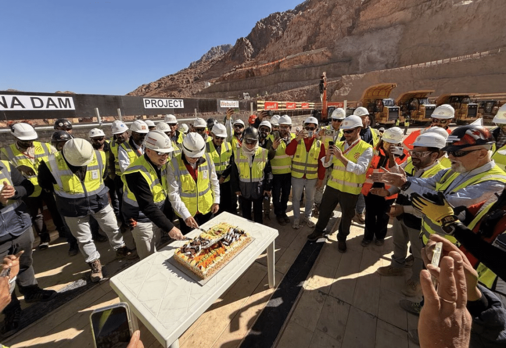 Trojena dam construction milestone