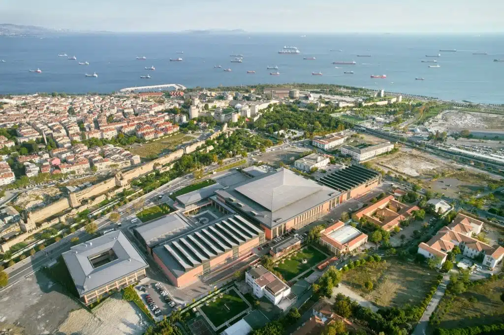 Comprehensive views of Istanbul’s Basketball Development Center (BDC) showcasing integrated sports, cultural, and educational facilities, harmonizing historical context with modern architecture and promoting community engagement across all ages.