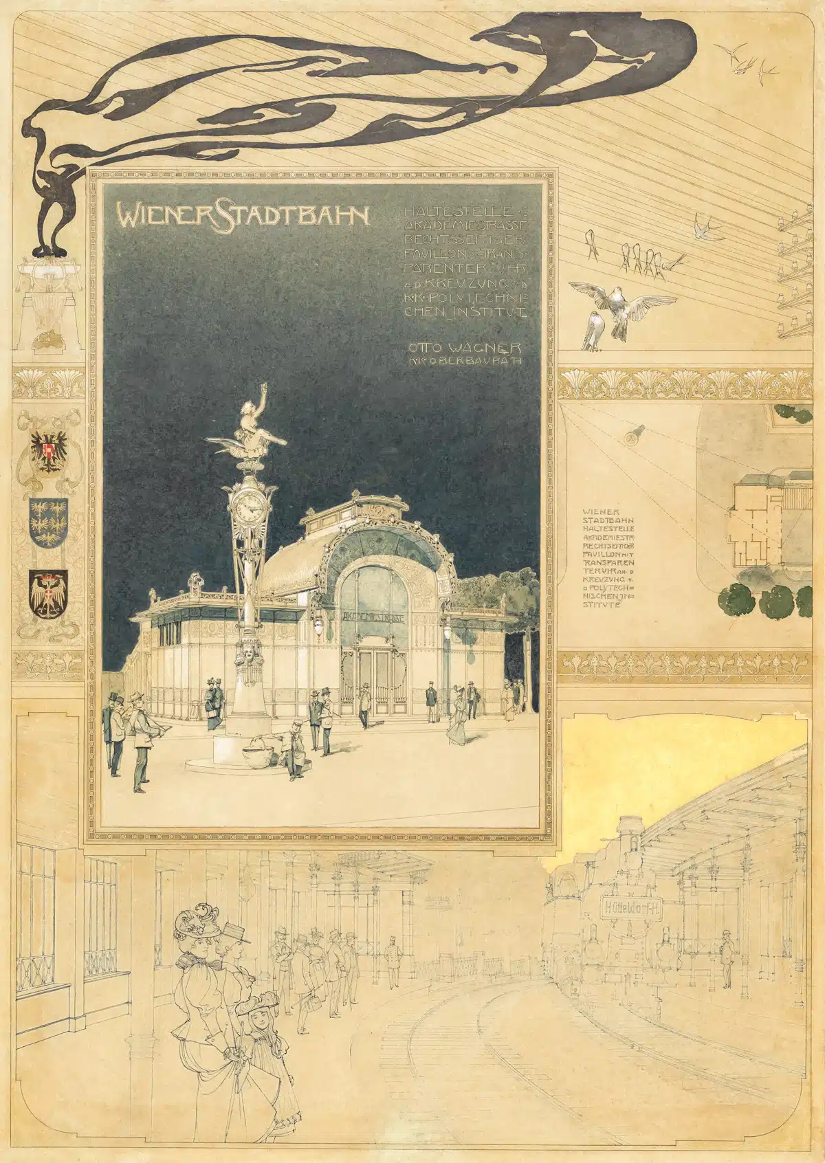 Otto Wagner – Architect of Modern Life 2026 exhibition promotional image showing architectural detail and text