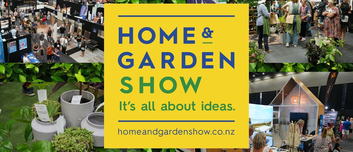 Promotional image for the Rotorua Home & Garden Show 2026 showing event branding with home and garden exhibition visuals.