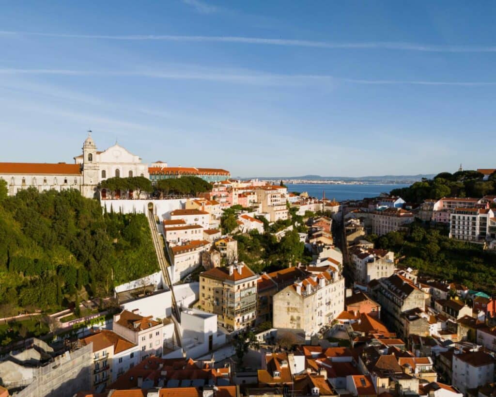 2026 European architecture competition entry: Gra&ccedil;a Funicular in Lisbon  integrating mobility, heritage, and urban topography in a steep hillside context.