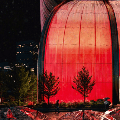 Conceptual diagram showing the connection between the twin towers, the underground plaza, and the subway link.