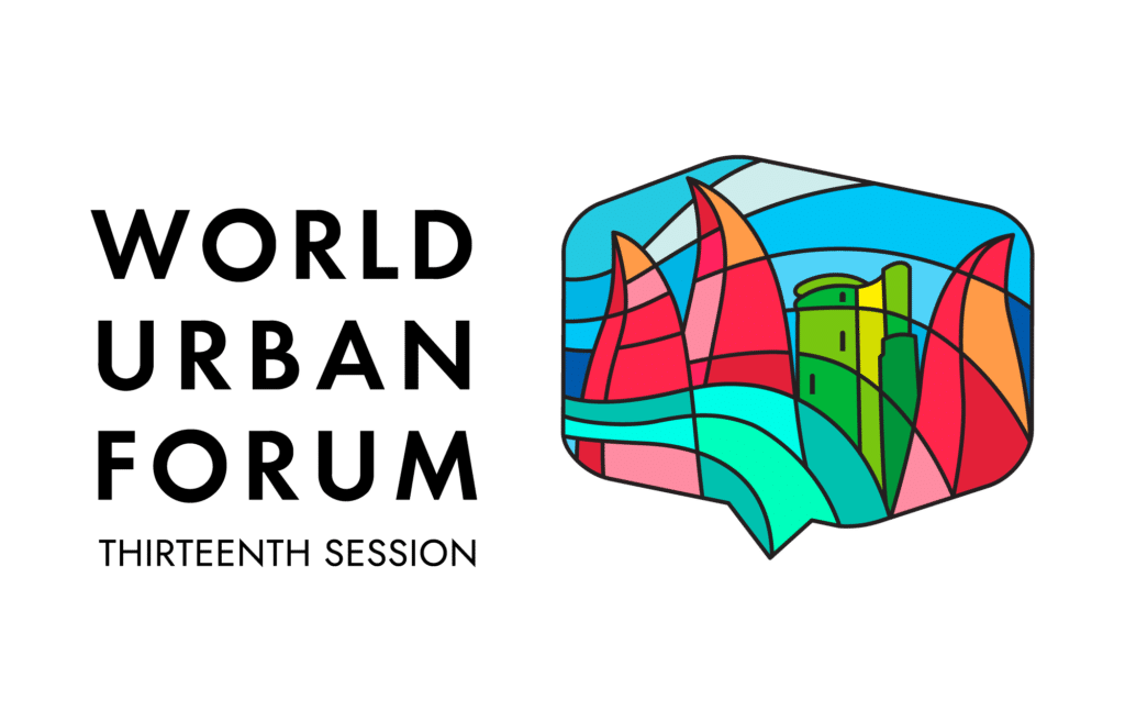 World Urban Forum 13 official logo featuring the event title and urban development visual identity