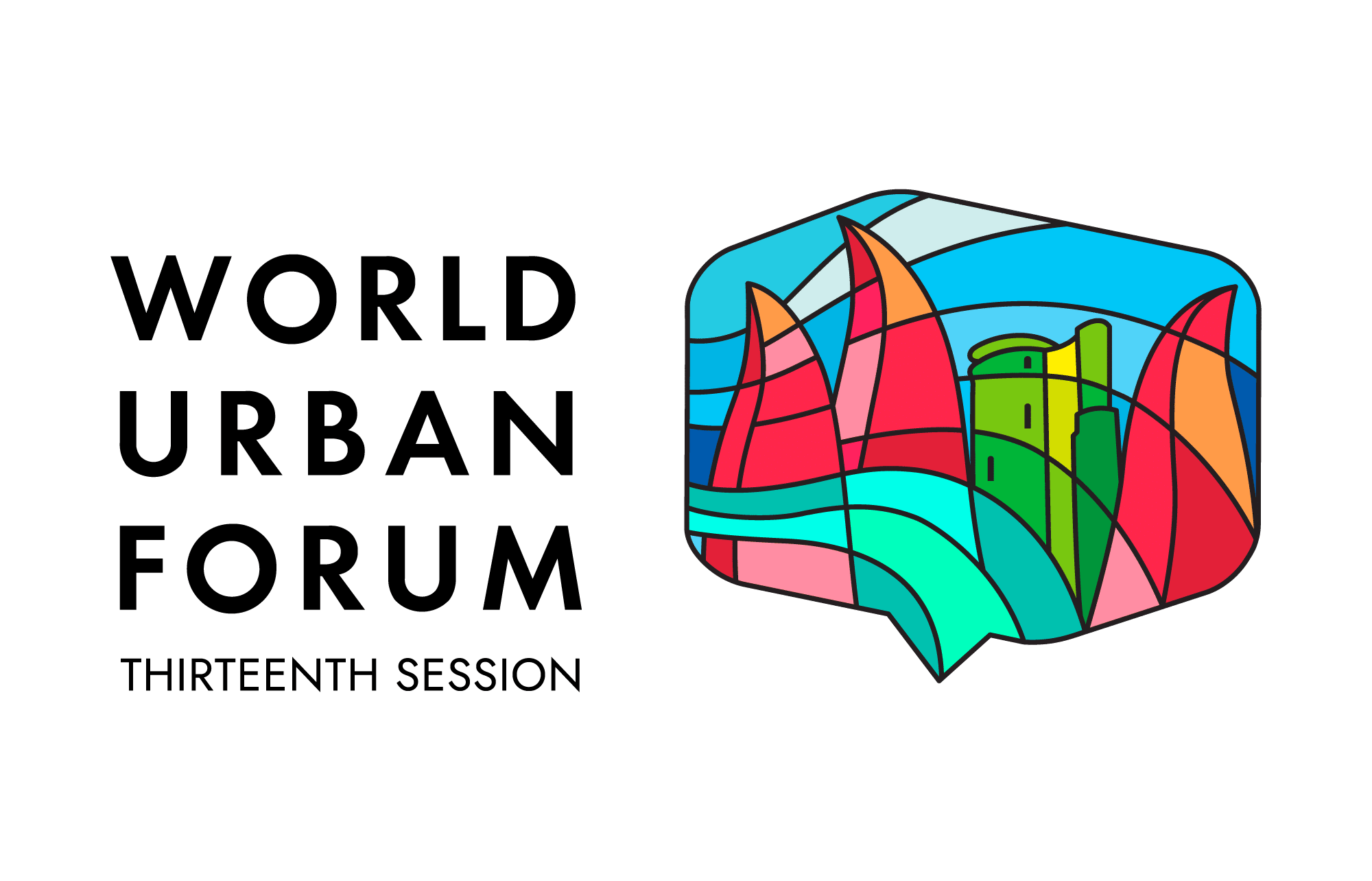 World Urban Forum 13 official logo featuring the event title and urban development visual identity