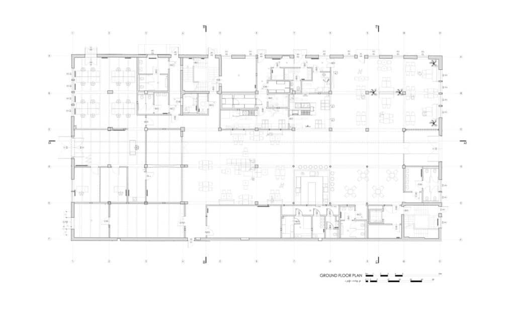 Architectural floor plan of Grid Arthub showing the spatial configuration of studios and common areas.