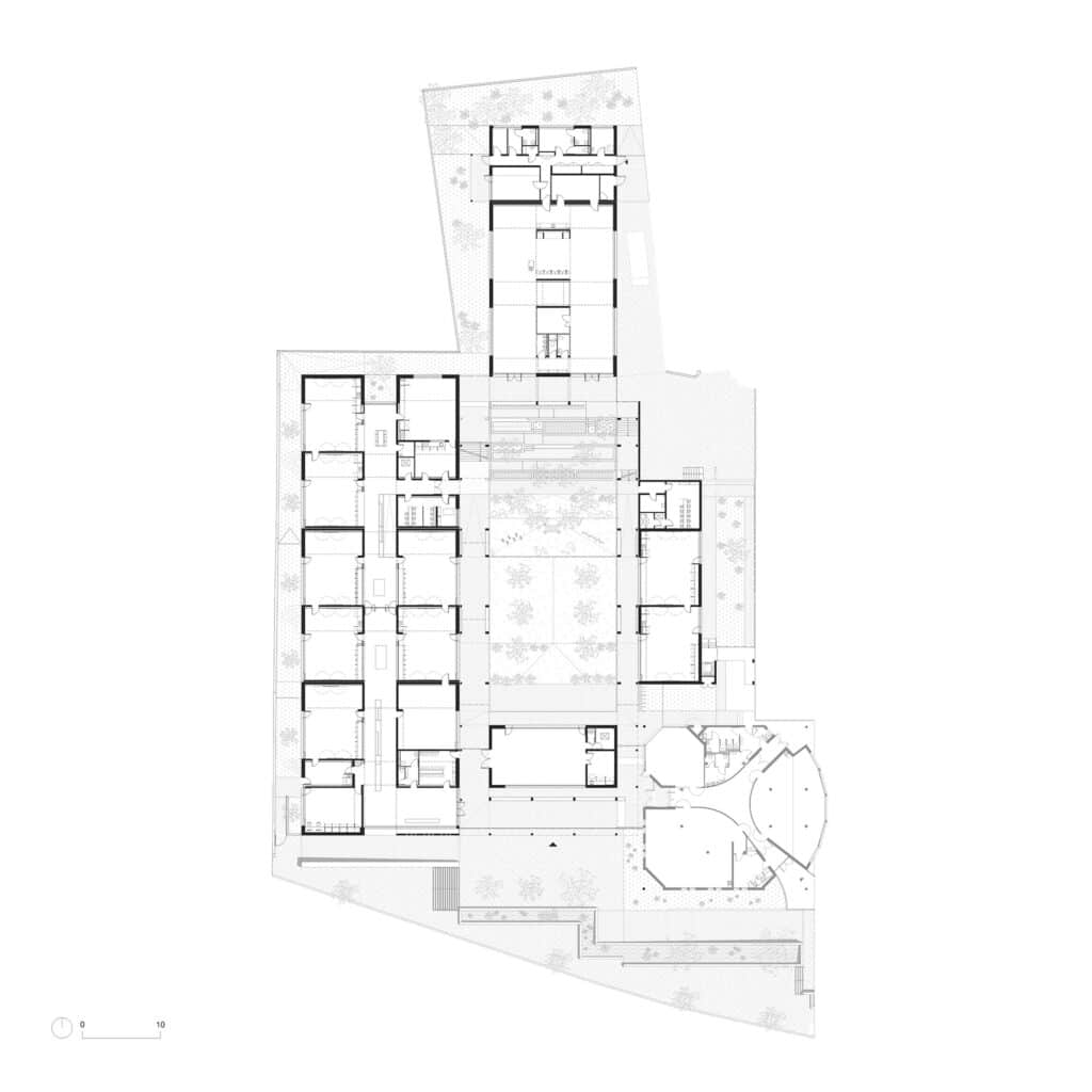 Ground floor architectural plan of Paul Doumer School complex.