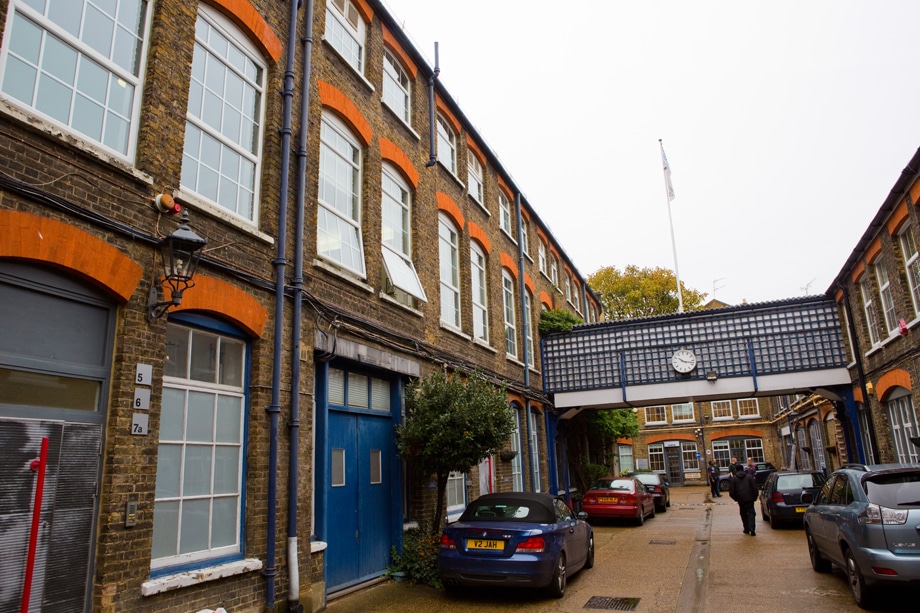 Front elevation rendering of the rejected Camden flats proposal, showing its five-story structure and window design.