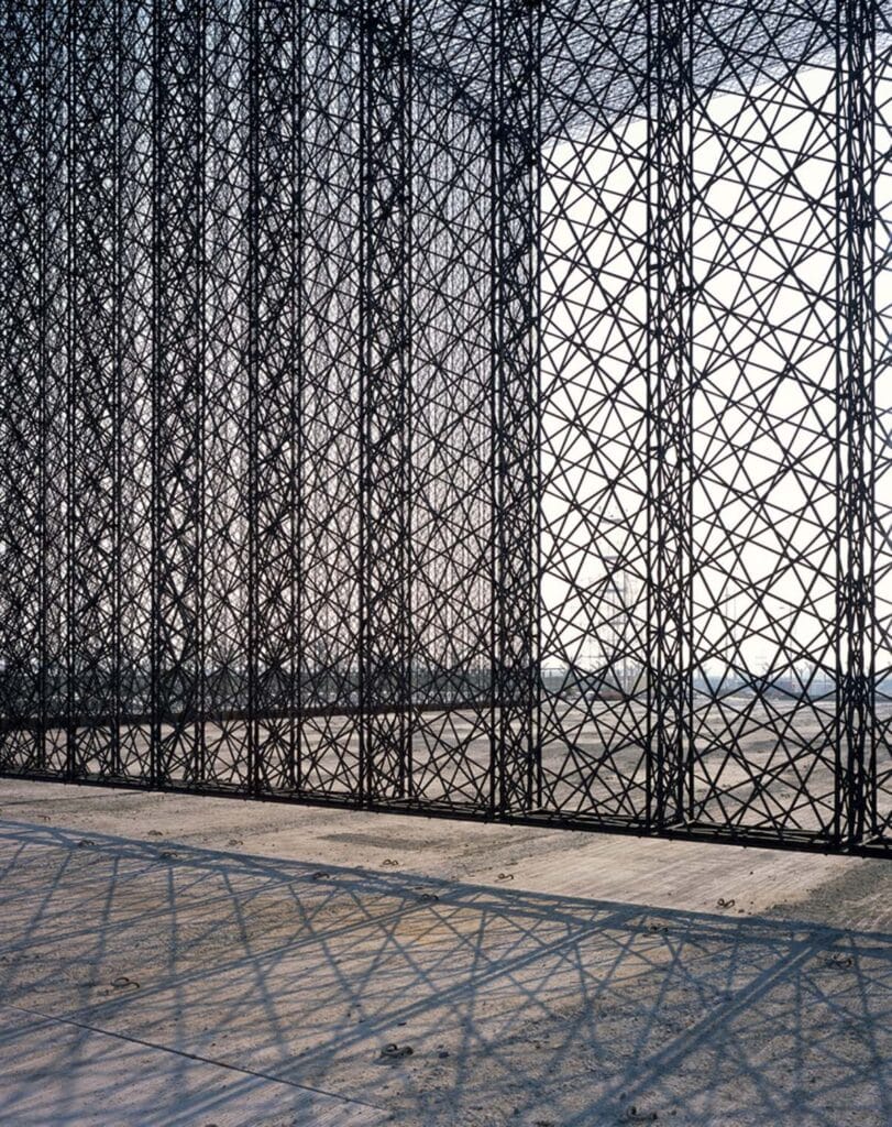 innovative furniture design incorporating architectural wire mesh, demonstrating the material's structural and aesthetic versatility.