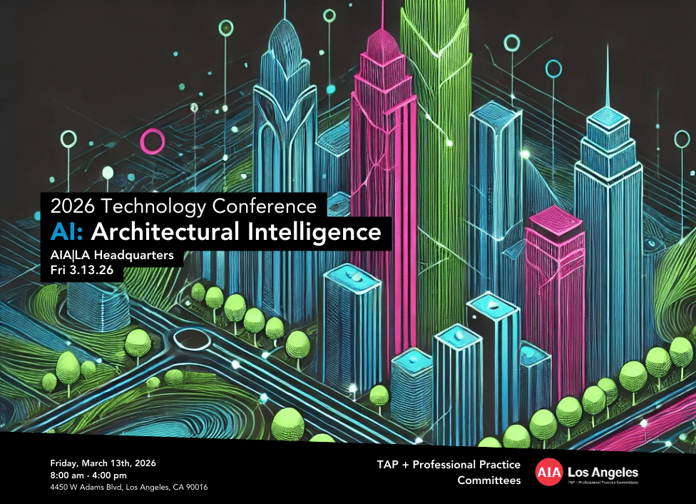 AI & Architectural Intelligence 2026 conference promotional image showing the event title and technology design theme