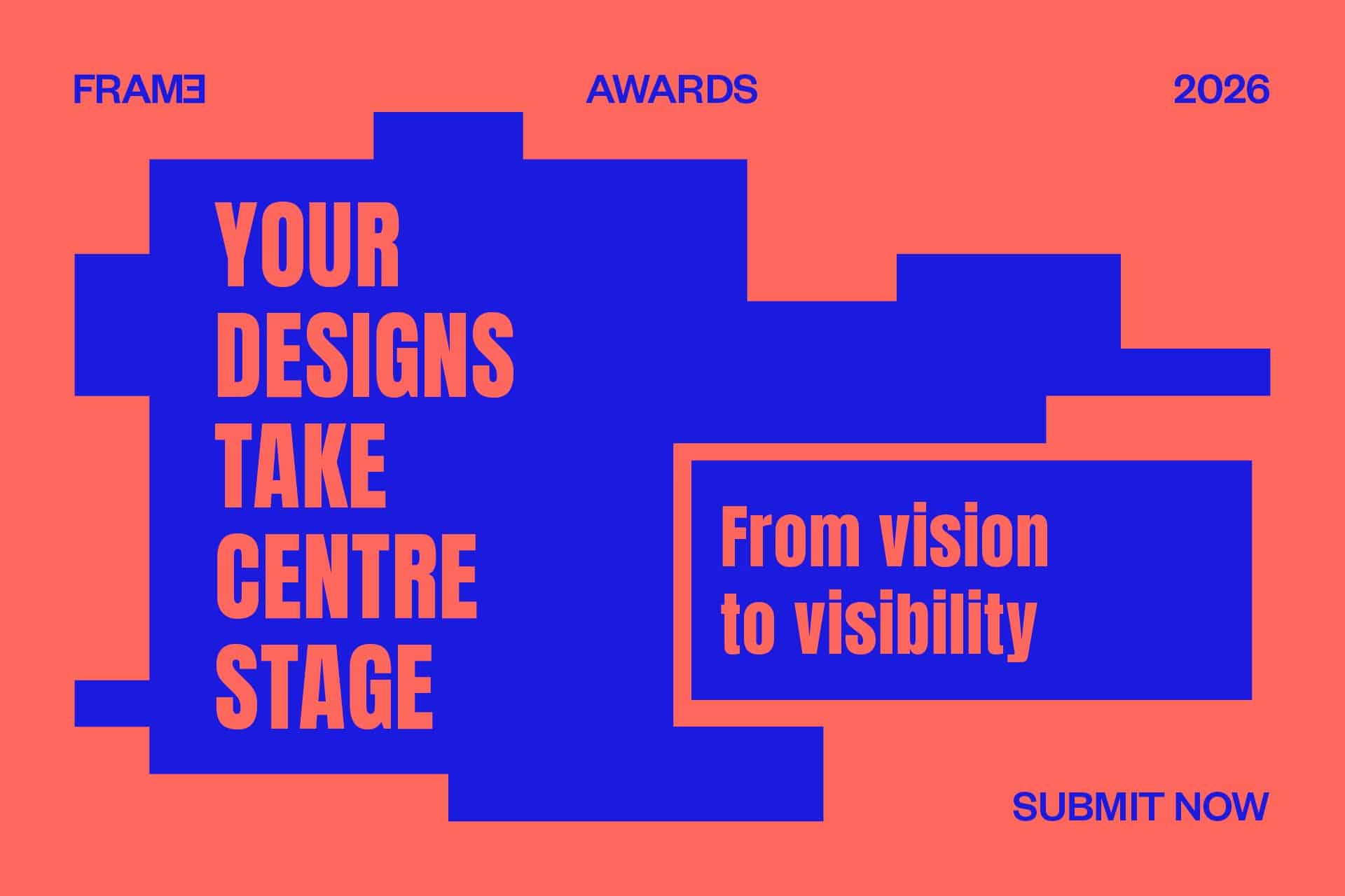 FRAME Awards 2026 promotional image showcasing the design awards event branding and visual identity