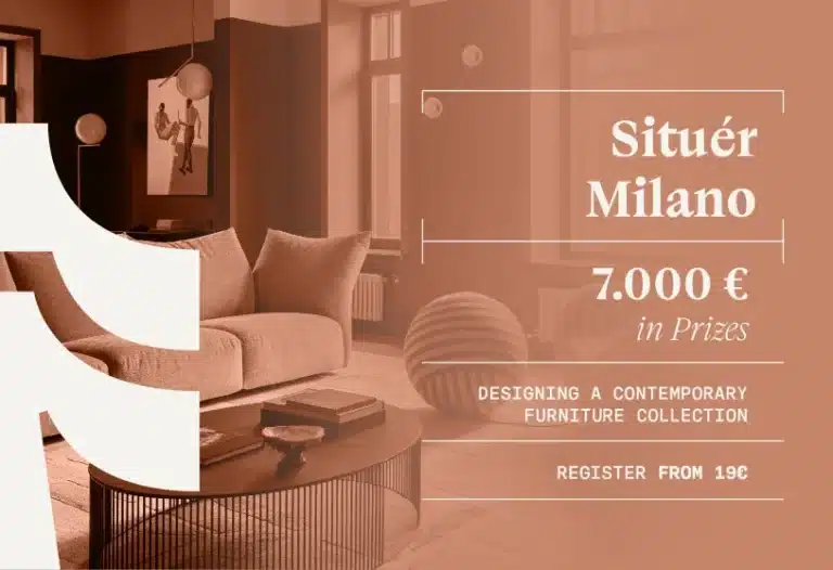 Situér Milano Competition 2026 promotional banner highlighting the design competition and Milan context