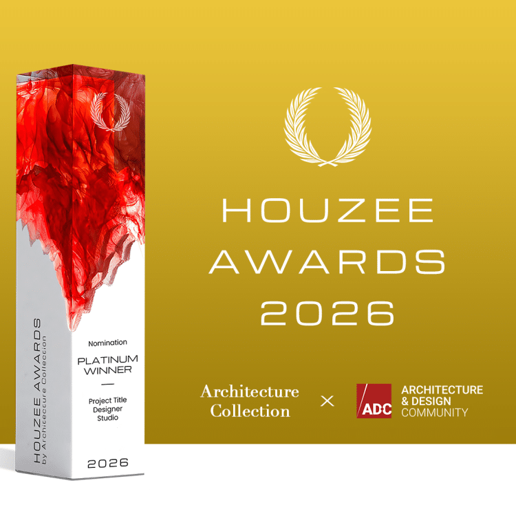 Houzee Awards 2026 promotional banner highlighting the architecture and design competition branding