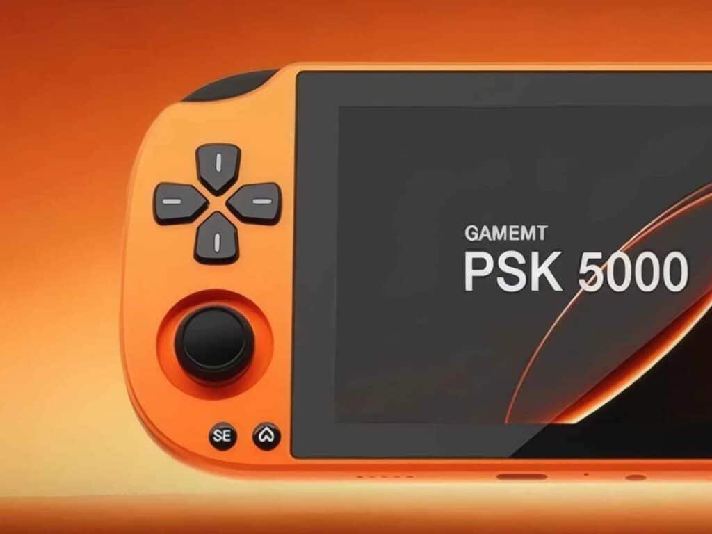 Detailed view of the left side controls of the PSK 5000 including the D-pad and analog stick.