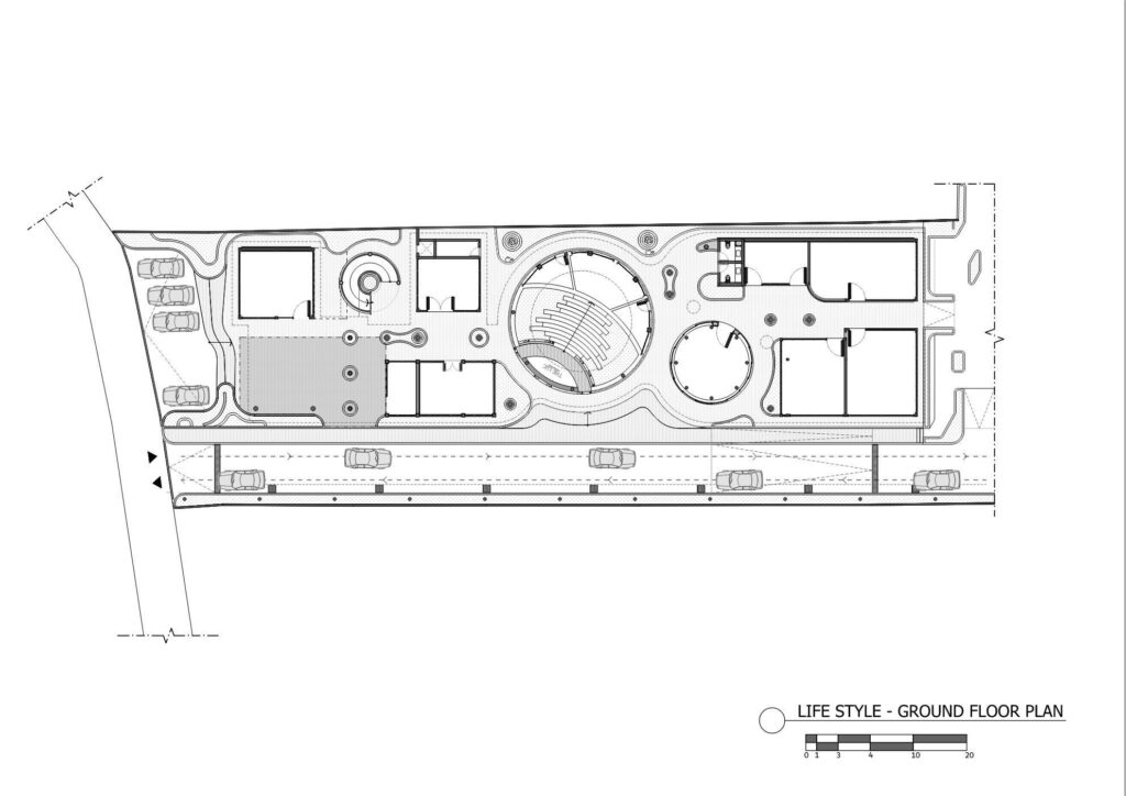 Detailed ground floor plan of The LUC Lifestyle project showing functional distribution and site layout.