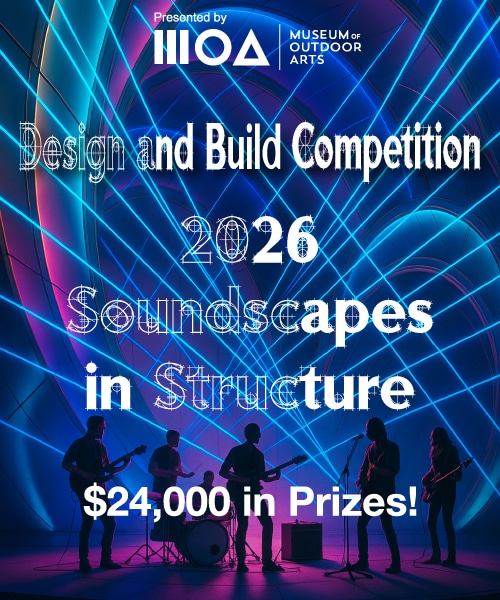 Soundscapes in Structure: Design and Build Competition 2026 promotional image showing architectural and acoustic design concept