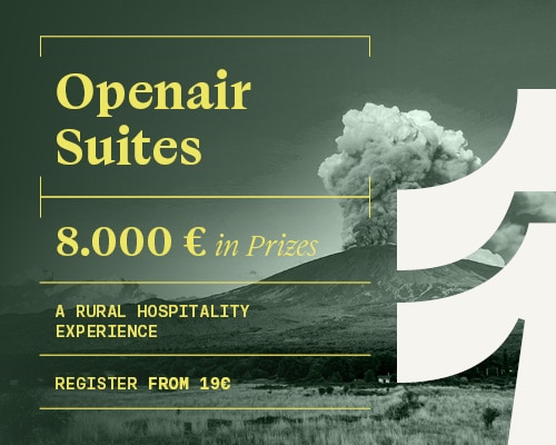 Openair Suites &ndash; A Rural Hospitality Experience 2026 promotional image showing rural hospitality design and competition branding