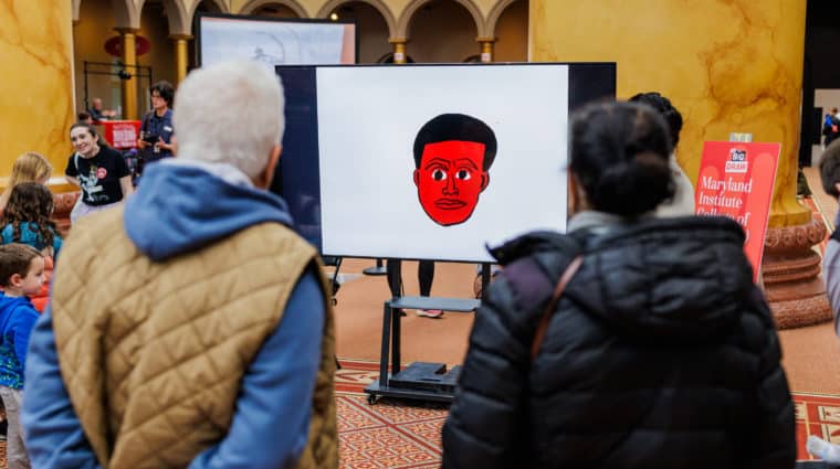 The Big Draw Festival 2026 promotional image showing drawing workshop activity at the National Building Museum