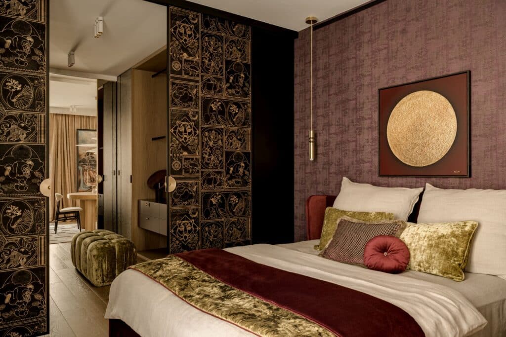 Contemporary bathroom interior in Artistic Powiśle apartment by modeko.studio with refined materials and minimalist design.