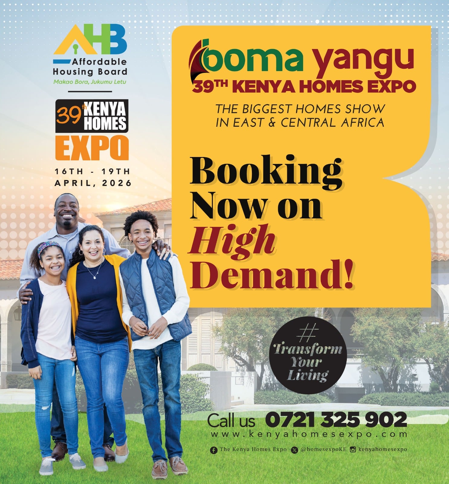 Kenya Homes Expo 2026 promotional banner showcasing real estate, home design, and construction exhibition in Nairobi
