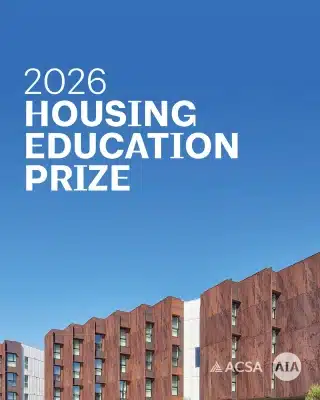 Housing Education Prize 2026 promotional image showing architecture education and design award branding