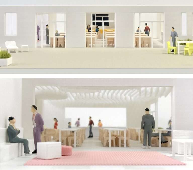 Rendering of intergenerational housing community featured in Harvard GSD symposium Living Together by Design 2026