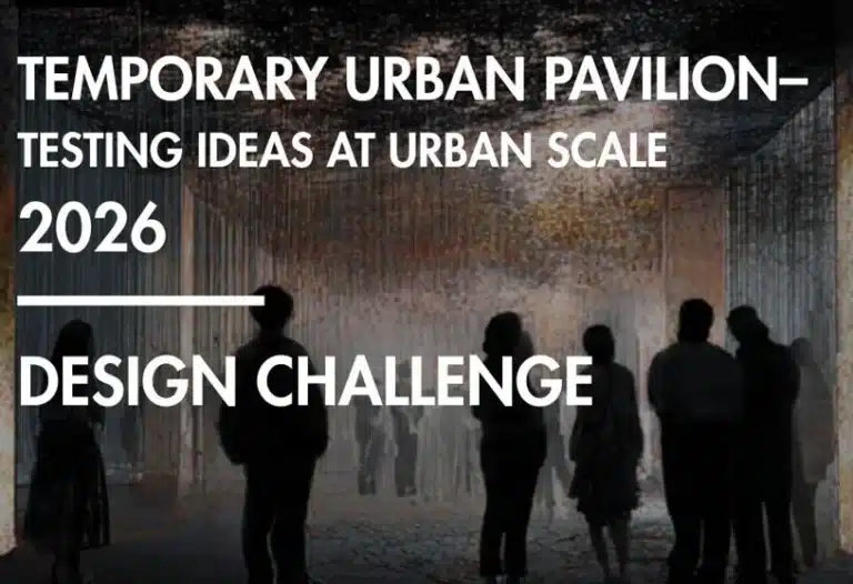 Temporary Urban Pavilion 2026 conceptual design image showing modular pavilion structure and event theme