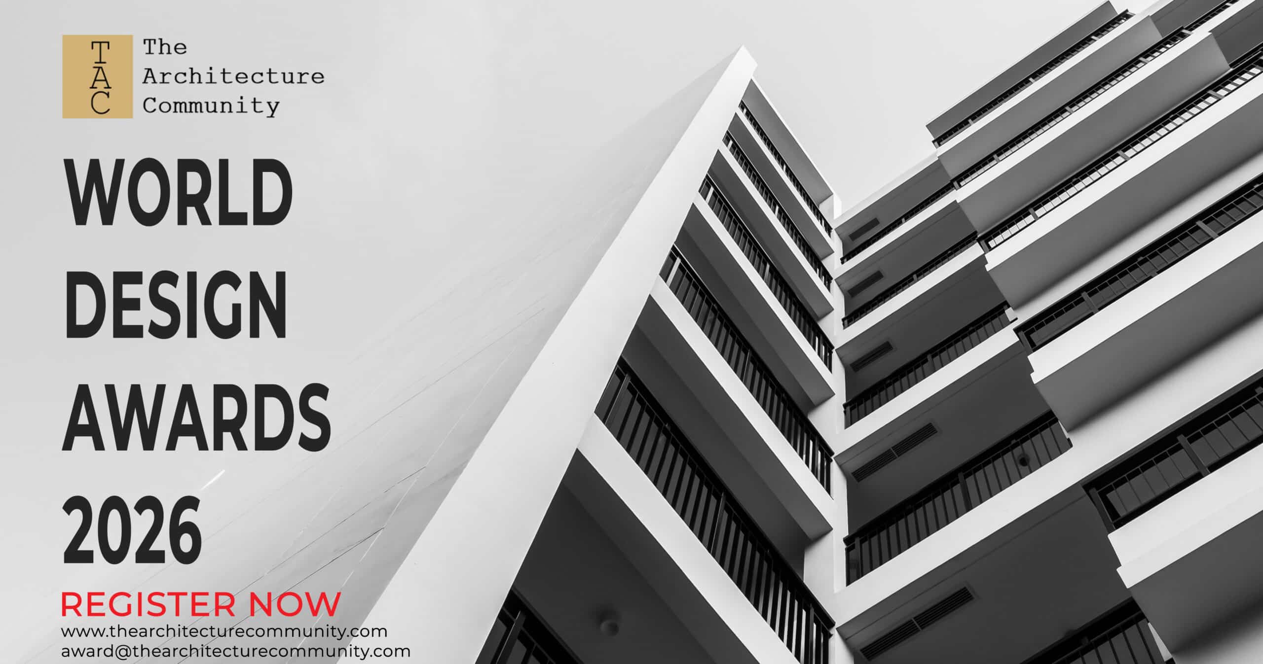 World Design Awards 2026 promotional image highlighting global participation across architecture and design disciplines.