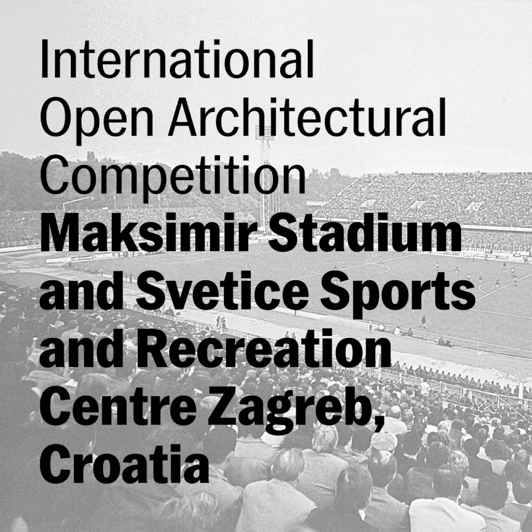 Maksimir Stadium Architectural Competition 2026 visual presenting a concept for a modern football stadium integrated within an urban sports complex.