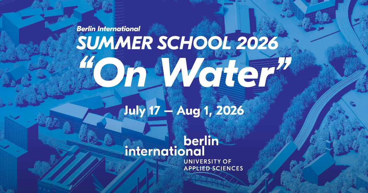 BI Summer School 2026 On Water promotional image showing architectural water‑focused design theme and event branding