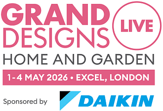 Grand Designs Live logo representing a major UK exhibition focused on home design, construction, and renovation.