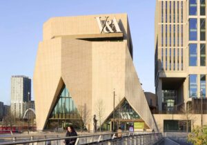 V&A East Museum folded concrete facade in Stratford London