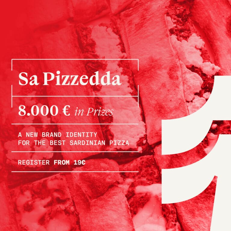 Sa Pizzedda Competition 2026 promotional poster by Terraviva inviting creatives to design a new brand identity for the Milan based food brand
