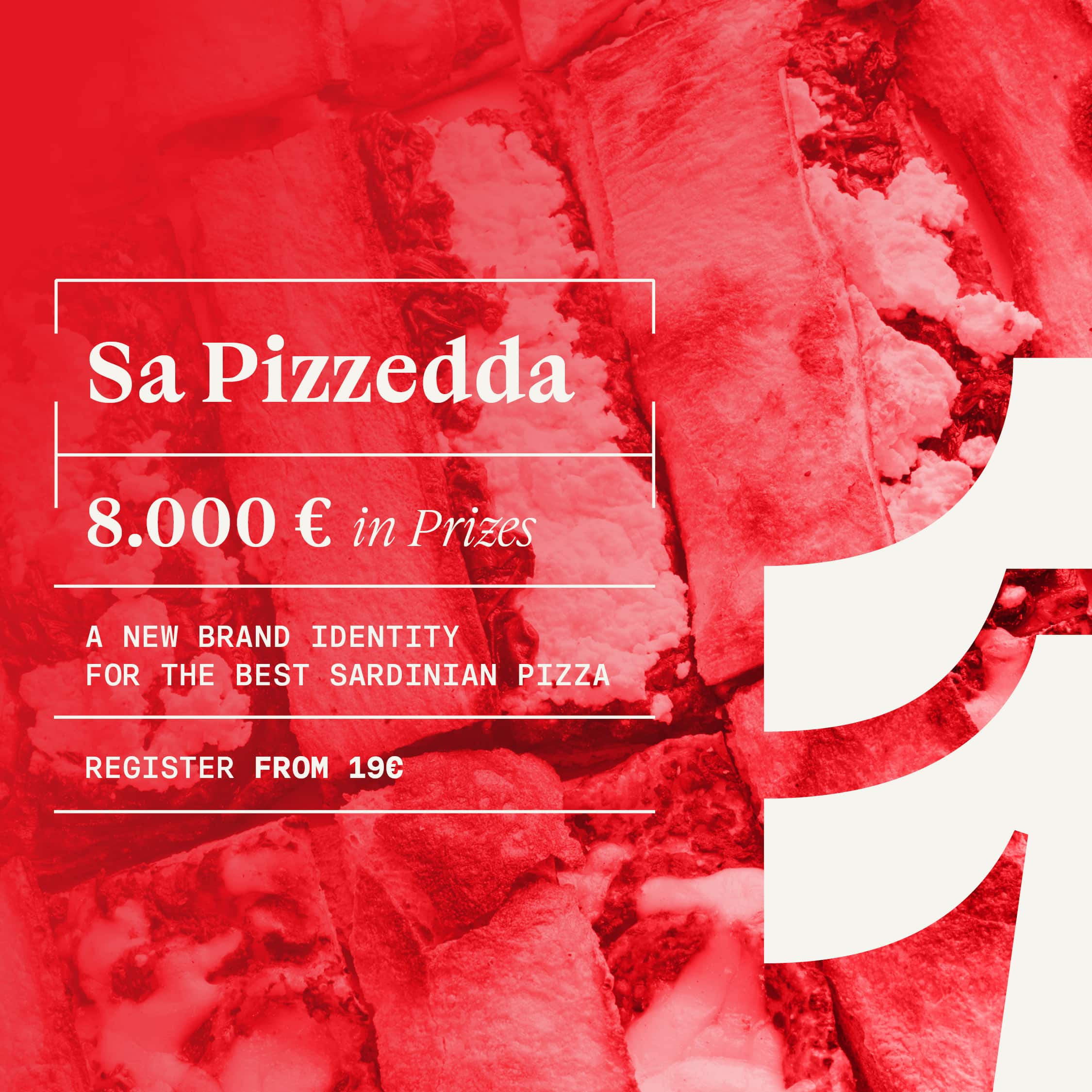 Sa Pizzedda Competition 2026 promotional poster by Terraviva inviting creatives to design a new brand identity for the Milan based food brand