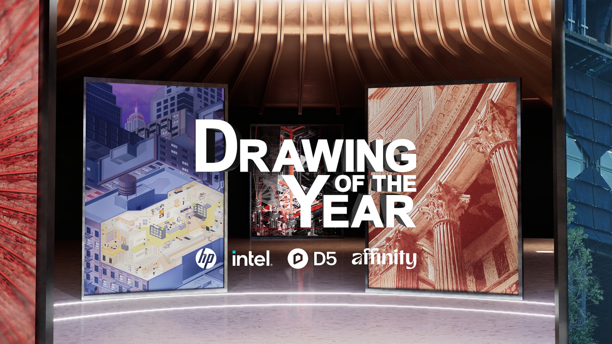 Archisource Drawing of the Year 2026 promotional banner celebrating international creative drawing awards for architecture and design visualization