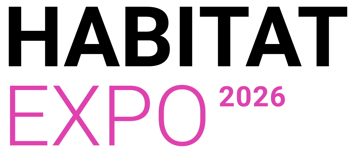 Habitat Expo 2026 showcasing interior design, furniture, and architectural products at the World Trade Center in Mexico City.