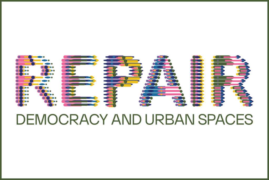 CFA Lab Repair Democracy and Urban Spaces exhibition image at the Center for Architecture exploring civic design, infrastructure justice, and equitable urban futures