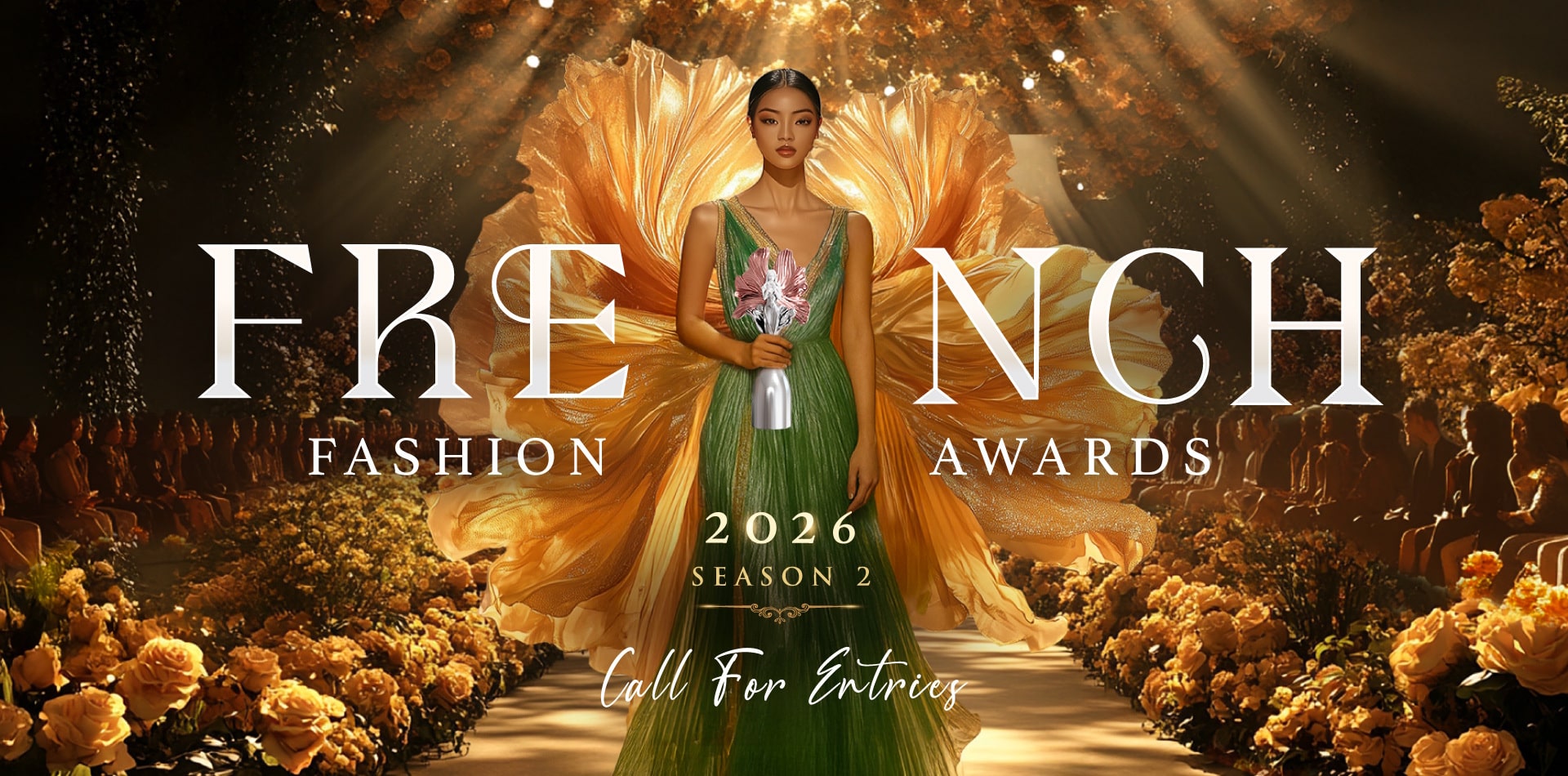 French Fashion Awards 2026 official promotional banner celebrating international excellence in fashion design, innovation, and emerging creative talent