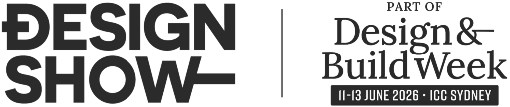 Design Show Australia 2026 official logo promoting contemporary interior design, architecture, and creative industry exhibitions in Australia