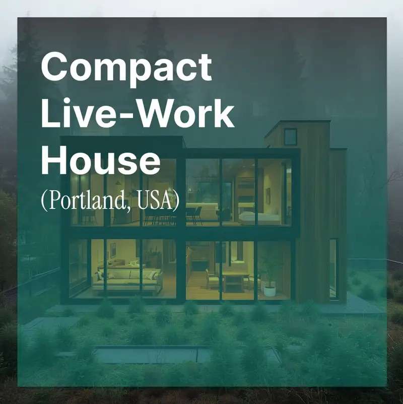 Compact Live Work House Architecture Competition 2026 poster showcasing innovative small scale residential design integrating living and working spaces within a compact footprint