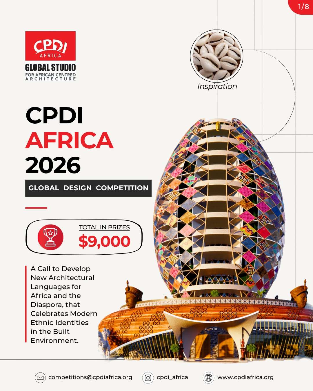 CPDI Africa 2026 International Design Competition banner promoting African centered architecture, cultural identity, and innovative housing design across the continent