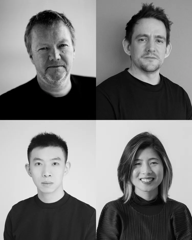Black and white portrait grid showing four representatives and partners from Snøhetta.