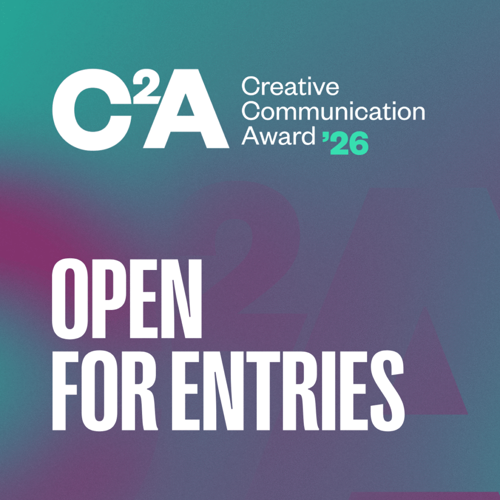 C2A Creative Communication Awards 2026 call for entries banner celebrating excellence in graphic design, branding, advertising, digital media, and visual communication