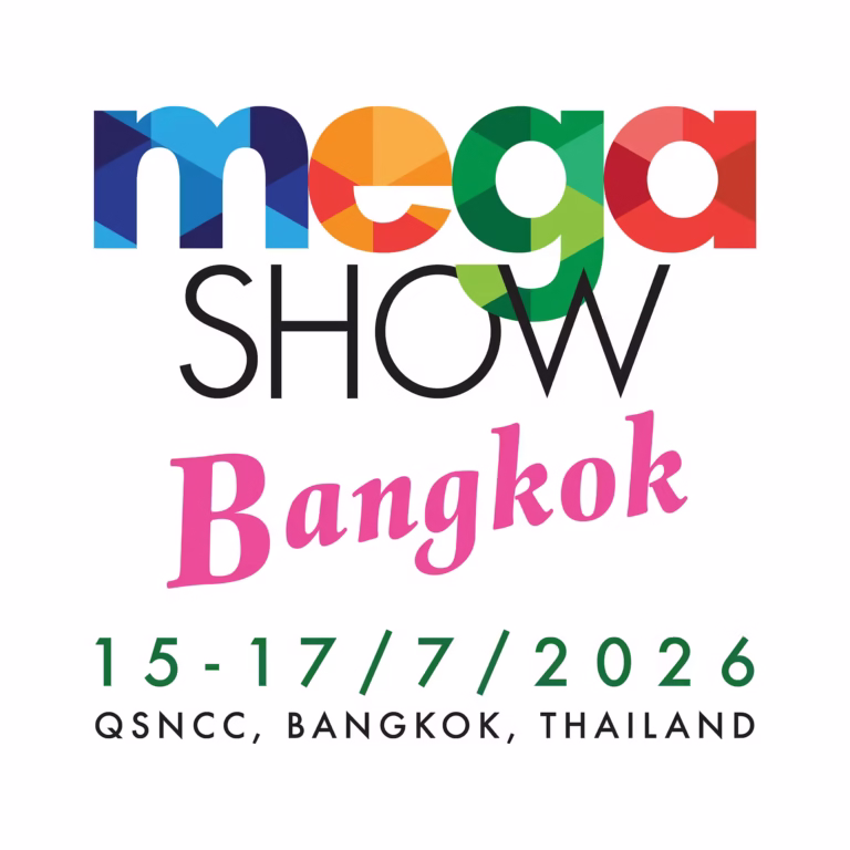 MEGA SHOW Bangkok 2026 promotional banner highlighting international trade, home décor, furniture, lifestyle products, and design industry exhibitions in Thailand