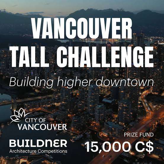 Vancouver Tall Challenge architecture competition banner showing conceptual high-rise tower design proposals for downtown Vancouver skyline transformation