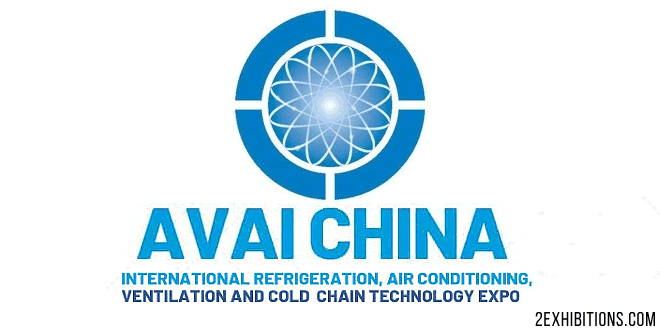 AVAI China 2026 official promotional banner showcasing refrigeration, air conditioning, ventilation, cold chain technology, HVAC systems, and building climate solutions in Guangzhou, China