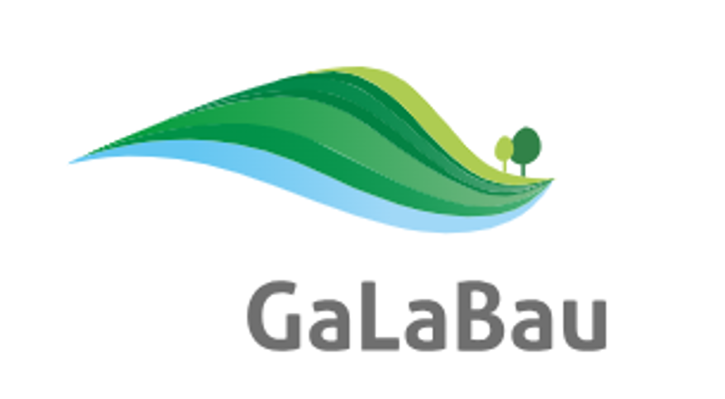 GaLaBau 2026 official logo representing gardening, landscaping, green design, urban green spaces, playgrounds, sports fields, and outdoor planning solutions in Nuremberg, Germany